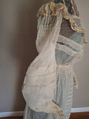 Vintage 1900 Charming Swiss Dotted/Ribbon Trim Bodice & Skirt