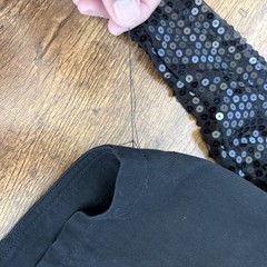 Vintage 80s black sequin embellished cropped bolero jacket. Brand Switch Size M