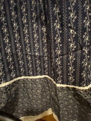 JCPenney navy cotton sun dress spaghetti straps floral lace prairie NWT Large
