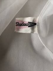 Vtg Shadow Line Womens S Sheer White Robe Nylon Tricot Beaded Lace Collar