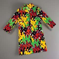 Vtg 60s Pop Art Shirt Dress Colorful Abstract Trippy Psychadelic Mod Retro