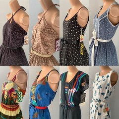 Vintage 970’s Candi Jones Of California Country Blue Calico Prairie Midi Dress