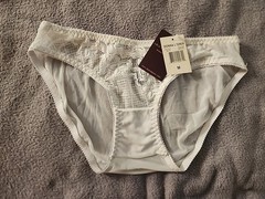 Vtg DONNA LOREN SZ M White Sheer Mesh Lace Bikini 90’s Y2K Retro Pinup Bombshell