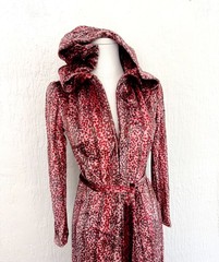 Vintage 1970s Velour Hooded Maxi Dress Witchy Disco Goddess by Carlye