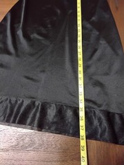 Vtg 70s black nylon lace chiffon trim Full slip dress Size S M ? glam goth READ