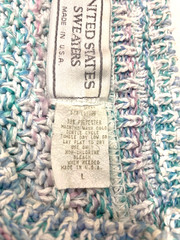 Vintage Sweater Knit Pastel Hearts United States Sweater Company Retro 80s