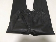 Vintage Cedars Women’s Black Leather Size 6 W24″ Pleated Pants