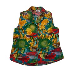 Nirvana Top Women’s Size L ( Bust 100cm) Sleeveless Collared Buttoned Vintage