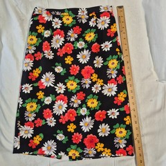 Vtg Victor Costa Skirt Suit Set Black Floral Daisy Ruffle Peplum Sz 10 MINT