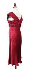 VTG John Galliano 2007 Burgundy Red Crepe Satin Bias Cut Dress Sz 12/ 44 Y2K