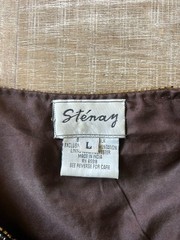 Vintage Stenay 100% Silk Beaded Sequin Jacket Women’s L Brown Art Deco Evening