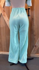 Light aqua green and White Women’s Vintage Top & Pants Set Short Sleeve