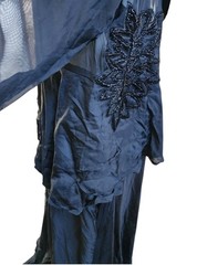 Sheer Black Beaded Duster-Style Jacket Vintage Whimsigoth Size EU 42 US XL