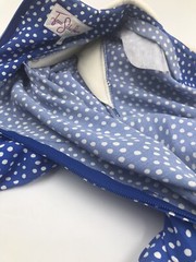 VTG Jane Schaffhausen Belle France Blue Polka Dot Belted Prairie Dress Size 4