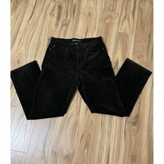 VTG Ralph Lauren Y2K Lauren Jeans Co Dark Green Corduroy Straight Leg Womens 12
