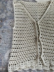 Handmade Crochet Vest Swimsuit Coverup Retro Vintage