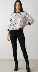 Vintage 80s White Multicolor Paint Splatter Windbreaker Shirt Retro Womens