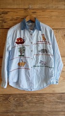 Vintage 90s Women’s Noah’s Ark Animal Safari Novelty Button Up Size Medium