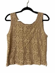 city girl nancy bolen vintage Top Lace Nude Tank Lined 35 Inch Chest