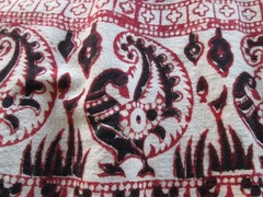1970s Hippie boho INDIA Hand Blocked Wrap Skirt Paisley,Peacocks ,Symbols ethnic