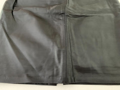 VTG HANDMADE Black Skirt 100% Genuine Leather Back Zipper Vent Made in Argentina