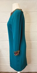 Niteline Della Roufogali Emerald Green Dress Cocktail Sz 4 Petites 80s Jeweled