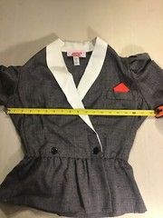 Betsy’s Things Vintage 1980’s Jacket Gray With Red Tie in Pocket Size 7