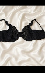 Vintage Smart & Sexy Black Lace Underwire Bra 38DD Floral Sheer late 1990s/Y2K❤️