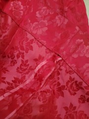 Vintage Oriental Cheongsam Dress Floral Jacquard Brocade Taffeta Hot Pink