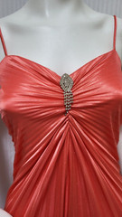 Vintage Y2k Kiki Coral Marilyn Monroe Accordion Shiny Pleated Gown – Size S/M