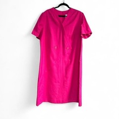 Vintage 80s Hot Pink Dress Women’s Plus Size 22/24 Leslie Pomer Retro Blazer