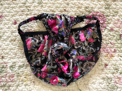 Shiny Vintage PANTIES Rose SATIN String Bikini BRIEF Silky BOW Floral Print S/5