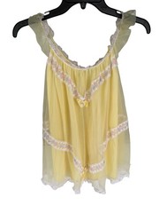 Vintage Baby Doll Lingerie Set NOS RARE Kmart 2 Piece W Tags Yellow Lacey Flower
