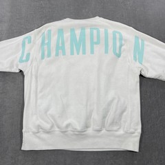 Vintage Champion Reverse Weave Women Large Teal Crewneck Pullover Sweatshirt