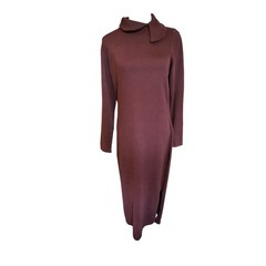 EUC VTG Peruvian Connection Maroon 100% Pima Cotton Sweater Dress Size M Preppy