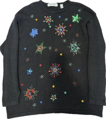 VTG Karen Scott II Evening Christmas Sweater Tunic Women’s 3XL New Years Beaded