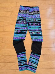 vintage 90’s | purple abstract print maximalist festival leggings | WMS S