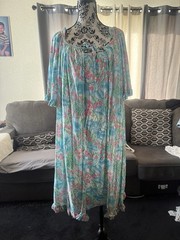 Vintage 70s Lane Bryant Cottagecore Granny Gown Long Sleeve 42/44