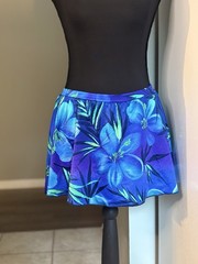 Vintage 80s Purple And Blue Tropical Print Swim Skirt