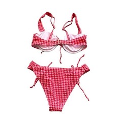 wild fable Red Gingham Seersucker 2 Piece Bikini Set, Size XXS, NWOT