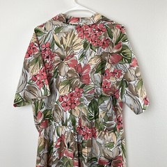 Vintage Via Sant Andrea Womens Floral Dress 1X (See Measurements) Short Sleeve