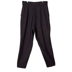 Vintage 80s 90s Dark Academia Plaid Pants High Waisted Pleated Trousers Jr 9