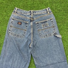Vintage 90s Union Bay Womens Blue Denim Wide Leg Carpenter Jeans Size 9