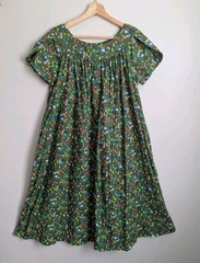 Vtg 60s Novelty Print House Dress Muumuu CHARMING Fabric Retro Farm S Pristine