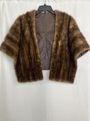 Unbranded Brown Fur Over The Shoulder Shawl Caplet Stole Lined No Closure
