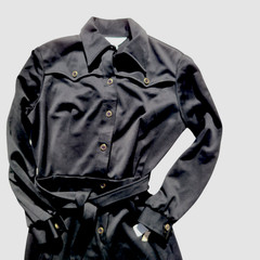 NOS Vintage 1970s MOD Womens Polyester Jumpsuit Black Disco Sz M-L Wide Leg