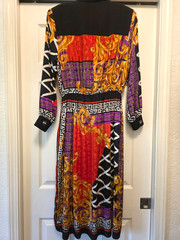 VTG. L/S HOWARD WOLF POLYESTER SCROLLS, LATTACE DRESS SZ.6