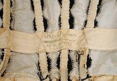 VICTORIAN BLACK VELVET BODICE JACKET CIRCA 1890s, LABEL