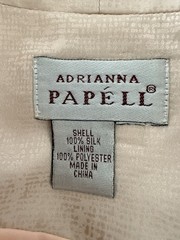 Adrianna Papell Vintage 100% Silk Skirt Suit Cream Cream Size 12/14