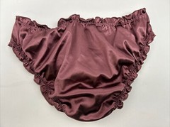 Glossy Butter Second Skin Satin Bikini Panties Sissy Wet Look Silky Ruffles M/L